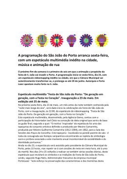 A programação do São João do Porto arranca sexta