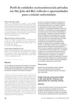 Perfil de entidades socioassistenciais privadas em São João del-Rei