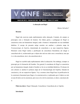 A educa&ccedil;&atilde;o em Hegel