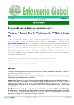 Retomando as abordagens do cuidado sens&iacute;vel