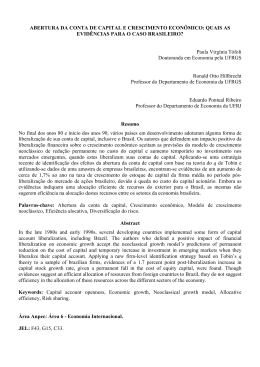 ABERTURA DA CONTA DE CAPITAL E CRESCIMENTO
