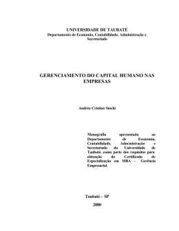 GERENCIAMENTO DO CAPITAL HUMANO NAS EMPRESAS