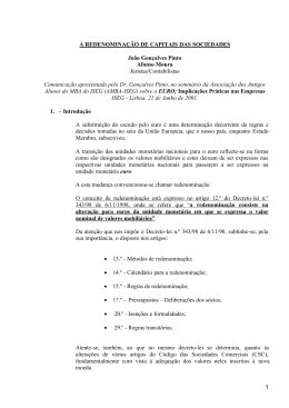 1 A REDENOMINA&Ccedil;&Atilde;O DE CAPITAIS DAS SOCIEDADES
