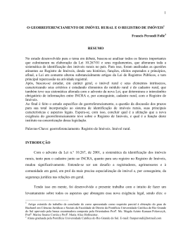 1 O GEORREFERENCIAMENTO DE IM&Oacute;VEL RURAL E O