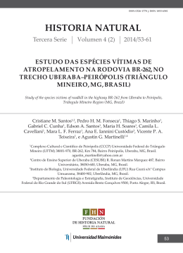 HISTORIA NATURAL ESTUDO DAS ESP&Eacute;CIES V&iacute;TIMAS DE
