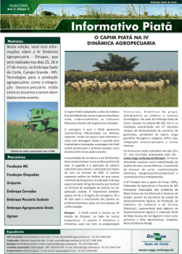 O Capim-Piatã na IV Dinâmica Agropecuária
