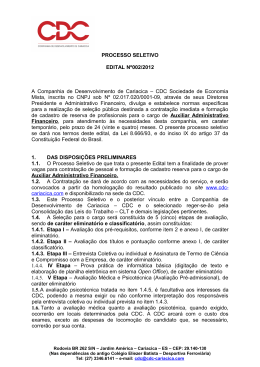 Edital 002-2012 - CDC - Companhia de Desenvolvimento de