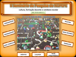 II Semin&aacute;rio de Pesquisa do NUPEPE - Eseba