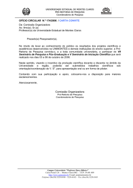 Comissão Organizadora - Universidade Estadual de Montes Claros