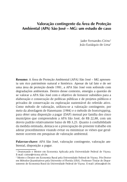 (APA) S&atilde;o Jos&eacute; &ndash; MG: um estudo de caso