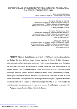 ESPORTE CLUBE S&Atilde;O JOS&Eacute; DE PORTO ALEGRE (RS): A BUSCA