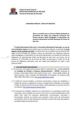 Estado de Santa Catarina PREFEITURA MUNICIPAL DE S&Atilde;O JOS&Eacute;