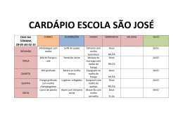 Cardápio 28/09 até 23/10 - Colégio São José de Caxias do Sul