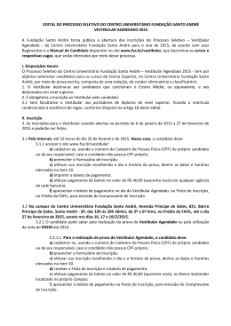 EDITAL DO PROCESSO SELETIVO DO CENTRO UNIVERSITÁRIO