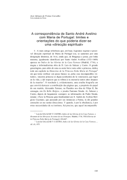 A correspond&ecirc;ncia de Santo Andr&eacute; Avelino com Maria de Portugal