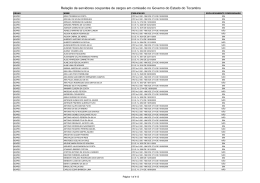 Rela&ccedil;&atilde;o de servidores ocupantes de cargos em comiss&atilde;o no