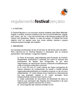 1- O FESTIVAL O Festival Berçário é um concurso musical