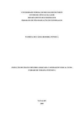 influ&ecirc;ncia do cateterismo vesical de demora realizado pela