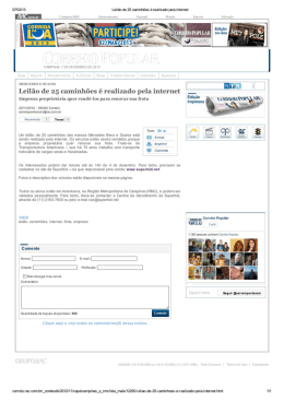 Leil&atilde;o de 25 caminh&otilde;es &eacute; realizado pela internet