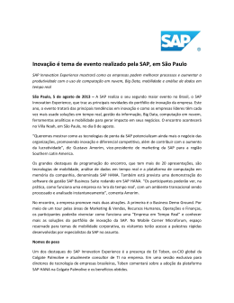 Inovação é tema de evento realizado pela SAP