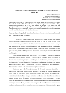 As escolinhas e a Secretaria Municipal de Educa&ccedil;&atilde;o Natal