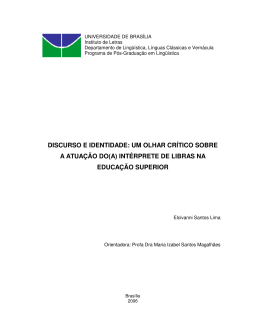 DISCURSO E IDENTIDADE: UM OLHAR CR&Iacute;TICO SOBRE A