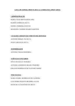 Lista de Espera PROUNI 2014 - APROVADOS.