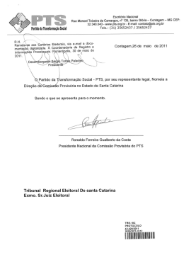 pts - Tribunal Regional Eleitoral de Santa Catarina