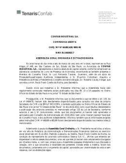 CONFAB INDUSTRIAL S.A. COMPANHIA ABERTA CNPJ/MF Nº
