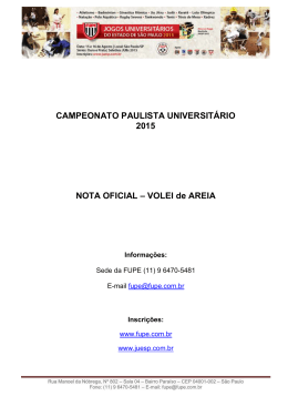 Vôlei de Areia Nota Oficial Vôlei de Areia