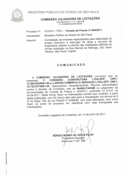 MiNisTÉRio PÚBLICO Do ESTADO DE sÃo PAULO