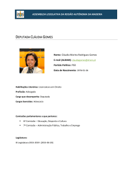 Cláudia Gomes - PSD - Assembleia Legislativa da Região