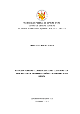 Resposta de mudas clonais de eucalipto cultivadas com