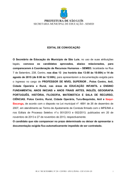 5&ordm; Edital de Convoca&ccedil;&atilde;o de Professores