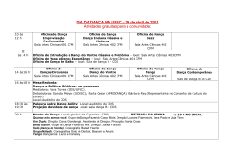 DIA DA DAN&Ccedil;A NA UFSC - 29 de abril de 2011 Atividades gratuitas