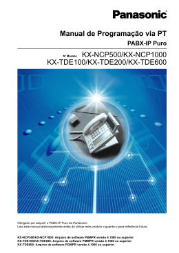 Manual de Programação via PT N Modelo KX-NCP500/KX