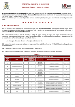 Documento Edital Concurso Prefeitura Brodowski 2015
