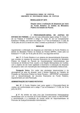 Resolução 3875/2012 Fundo Rotativo - Subprocuradoria