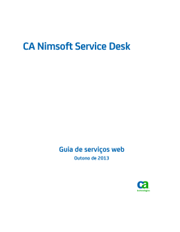 Guia de servi&ccedil;os web do CA Nimsoft Service Desk