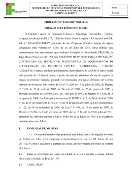 Preg&atilde;o Eletr&ocirc;nico 21/2014 - Presta&ccedil;&atilde;o Continuada de Servi&ccedil;os de