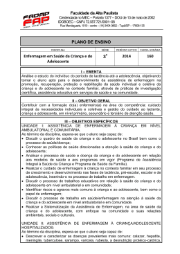 2 &ndash; saude da crianca e do alocescente