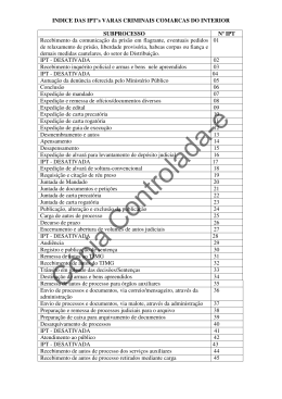 IPTs DAS VARAS CRIMINAIS - Tribunal de Justi&ccedil;a de Minas Gerais
