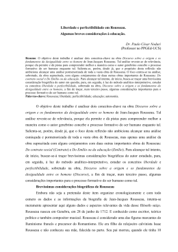 Liberdade e perfectibilidade em Rousseau