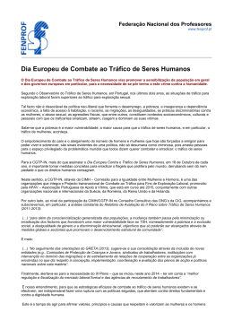Dia Europeu de Combate ao Tr&aacute;fico de Seres Humanos