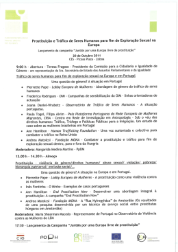 Prostituição e Tráfico de Seres Humanos para fim de Exploração