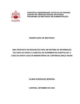Uma proposta de requisitos para um sistema de informa&ccedil;&atilde;o voltado