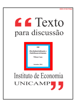 (Sub)Desenvolvimento - Instituto de Economia