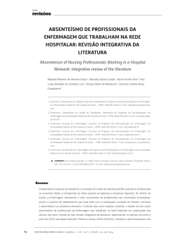 absente&iacute;smo de profissionais da enfermagem que trabalham na