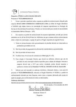 Esclarecimento n&ordm; 7 ao Preg&atilde;o Eletr&ocirc;nico 03/2014