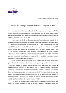 Análise das Finanças e da LRF do Paraná – 2º quad